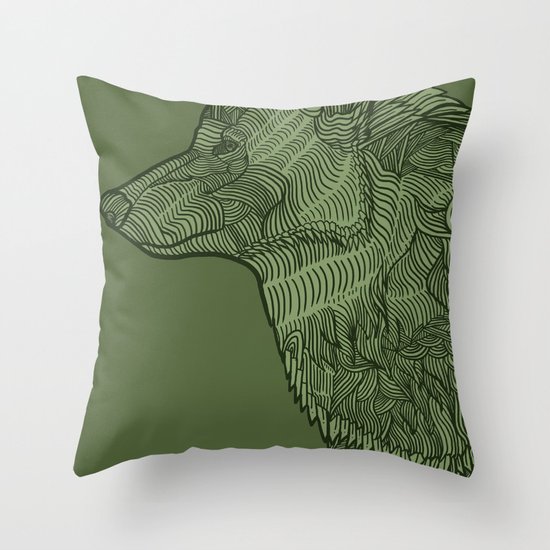 Enthusiastic Wolf Throw Pillow