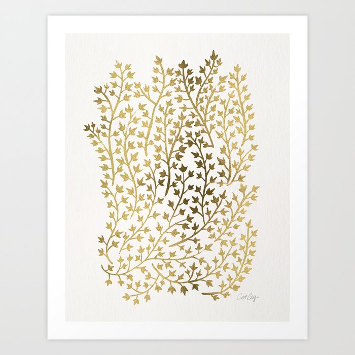 Gold Ivy Art Print