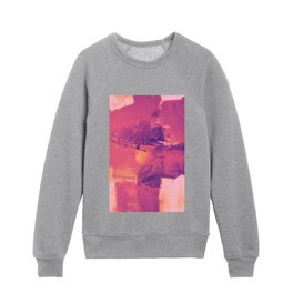 Abstract Orchid in Vibrant Purples and Oranges by Alyssa Hamilton Art Kids Crewneck