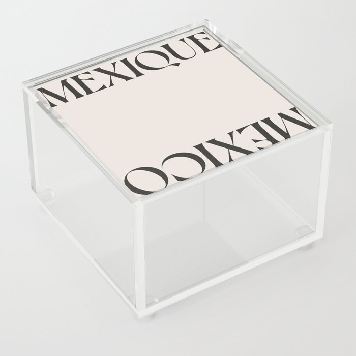 Mexico summer travel Print | Beach Holiday | Black and white Mexique Acrylic Box