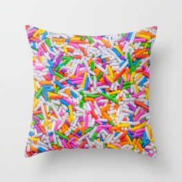 Dessert Rainbow Sprinkles Pattern Throw Pillow