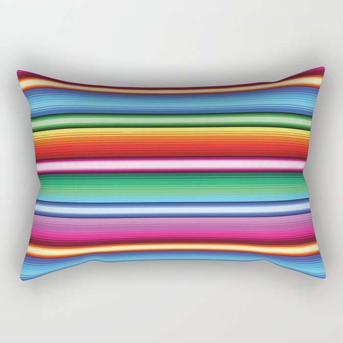 Serape Saltillo Mexican sarape blanket zerape jorongo neon stripes zarape Rectangular Pillow