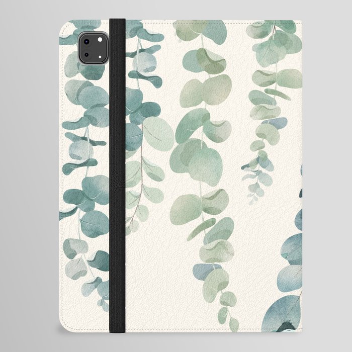 Watercolor Eucalyptus Leaves iPad Folio Case