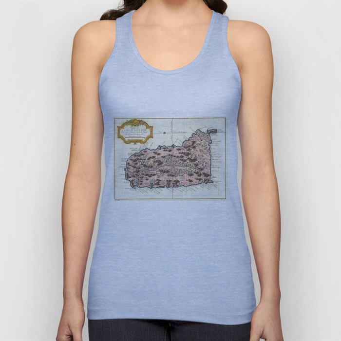 Vintage Map of Saint Lucia (1758) Tank Top