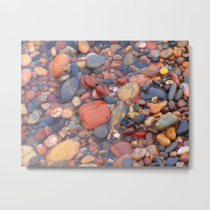 Beach Stones Along Lake Superior Metal Print