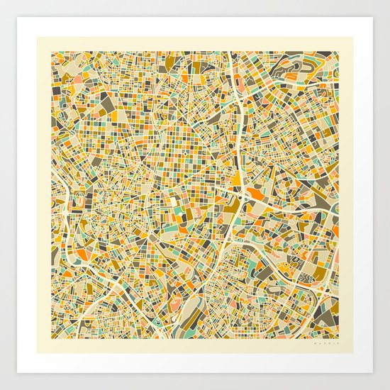 Madrid Map Art Print