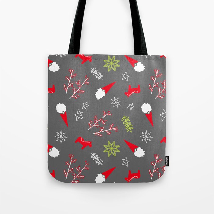 Scandi Christmas Gnome - Gray Tote Bag