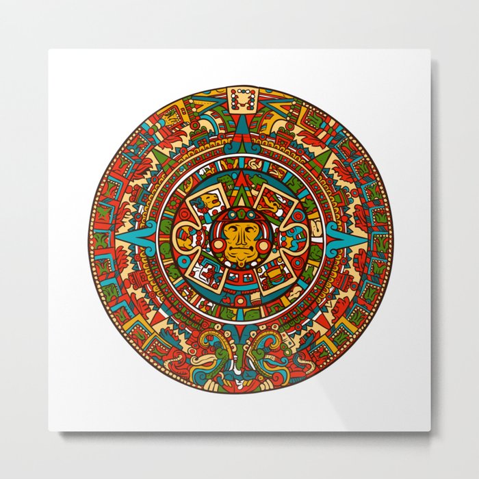 Aztec Mythology Calendar Metal Print