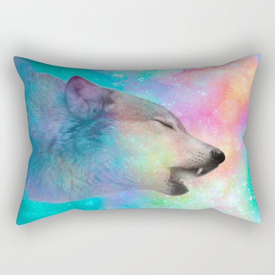 Breathing Dreams Like Air (Wolf Howl Abstract) Rectangular Pillow