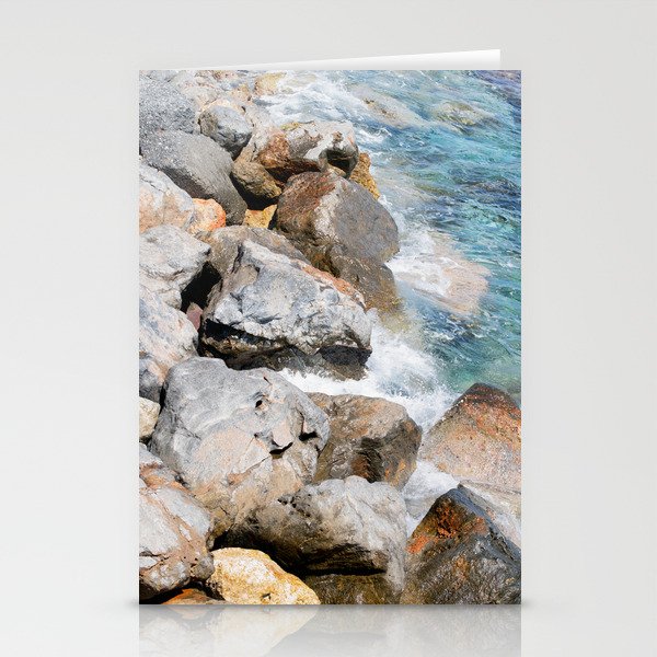 Colorful Rocks At The Seashore By Agios Nikolaus, Crete, Greece Stationery Cards