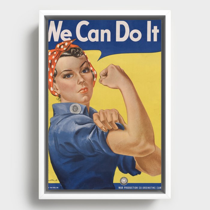 We Can Do It! Vintage Poster Framed Canvas