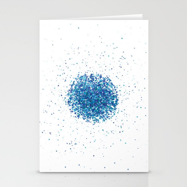 Attraction of blue green aquamarine dots points - Abstract minimal modern pointillism art Stationery Cards