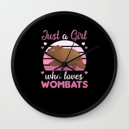 Just A Girl Who Loves Wombats - Cute Wombat Wall Clock