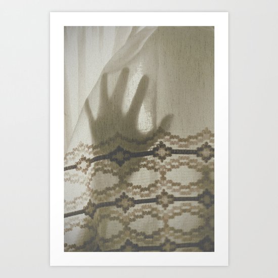 The Boy Behind The Curtain Art Print