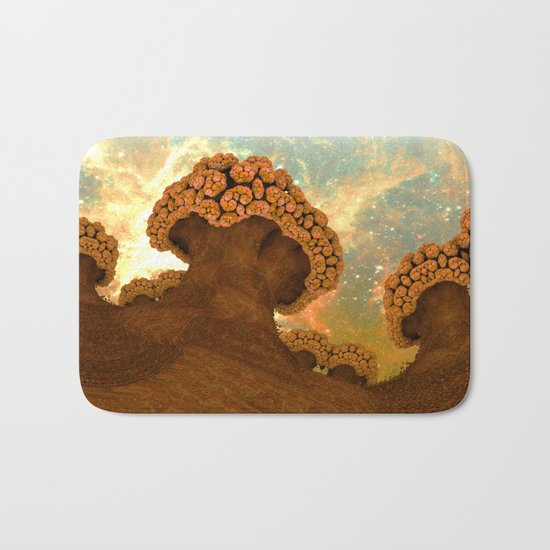 Broccoli Planet in Fall Bath Mat