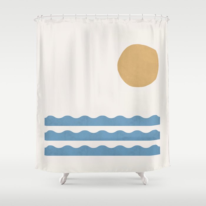 Sun Wave - Seascape Abstract  Shower Curtain