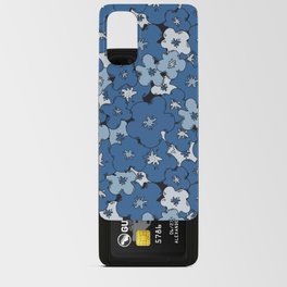 Big simple monochromatic blue flowers pattern Android Card Case