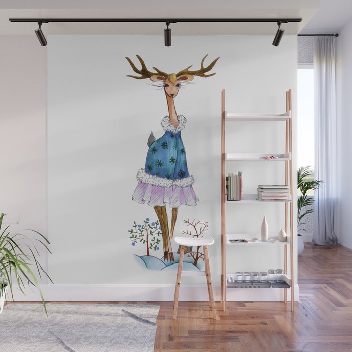 Fashion Christmas Deer 7 Wall Mural