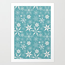 Snowflake Collection –Teal Art Print