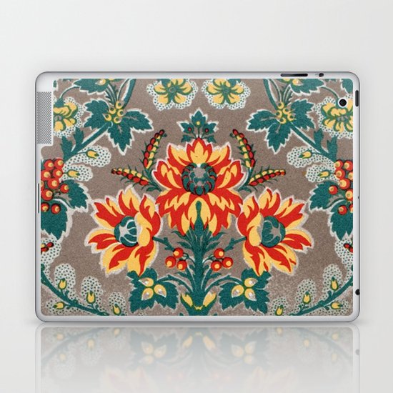 Vintage Floral Pattern 18th Century Decorative Ornate Fancy Laptop & iPad Skin