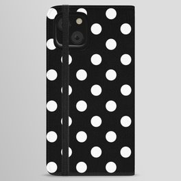 Polka Dot Texture (White & Black) iPhone Wallet Case