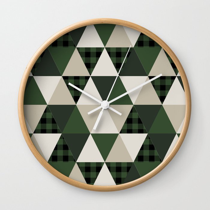 Hunter Green Camping Cabin Glamping Cheater Quilt Baby Nursery Hunter Green Camping Cabin Glamping Cheater Quilt Baby Nursery Gender Neutral Wall Clock