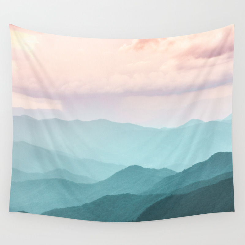 Smoky Mountain National Park Sunset Layers Ii Nature Photography Wall Tapestry