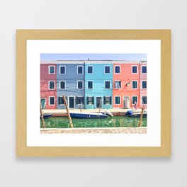 Colorful Burano Homes Framed Art Print