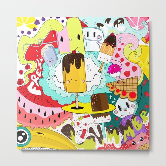 Crazy summer doodleys Metal Print