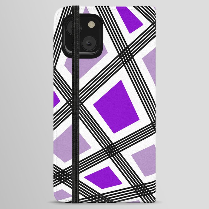 Abstract geometric pattern - purple. iPhone Wallet Case