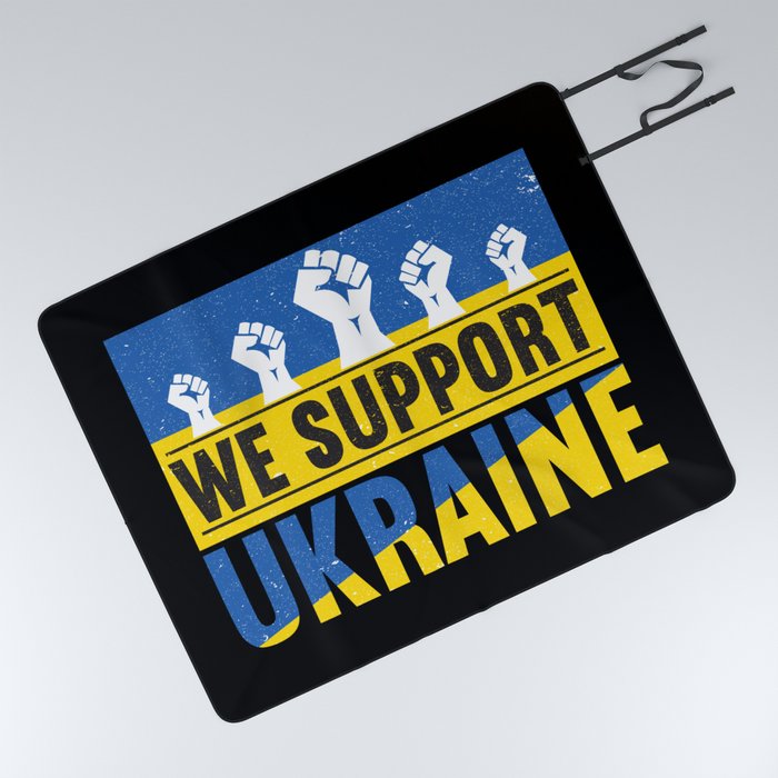 We Support Ukraine Picnic Blanket