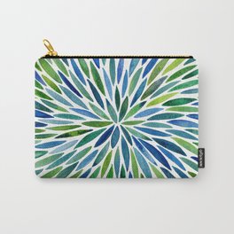 Watercolor Burst – Blue & Green Carry-All Pouch