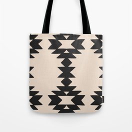 Geometric Southwestern Minimalist Pattern Black Tote Bag