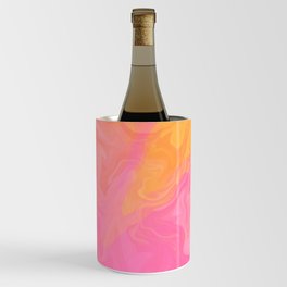 MAGNOLIA bubblegum pink and tangerine orange watercolour Wine Chiller