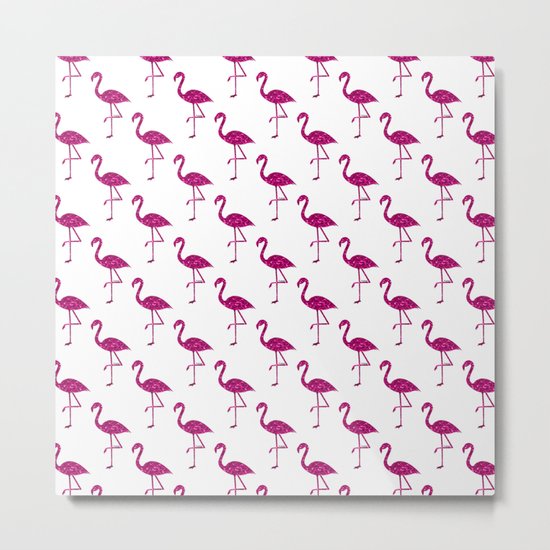 Sparkly flamingo Pink glitter sparkles pattern Metal Print