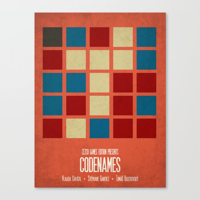 Codenames (Red) - Minimalist Board Games 05B Canvas Print