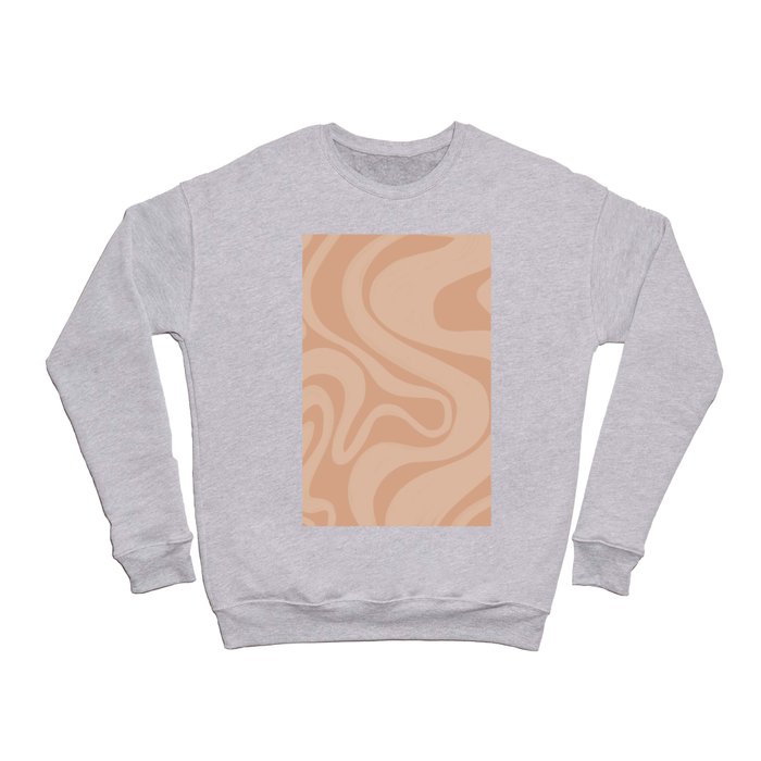 Modern Swirl Lines in Peach and Tan Crewneck Sweatshirt