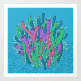 Coral Reef Hand Drawn Illustration Art Print