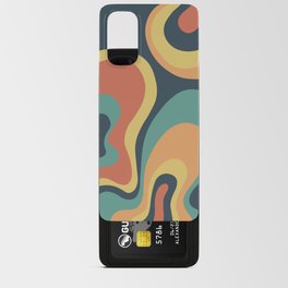 Trippy Psychedelic Abstract in Charcoal, Teal, Orange and Yellow Android Card Case