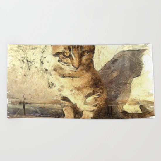 All Cats Are Black In The Dark Beach Towel