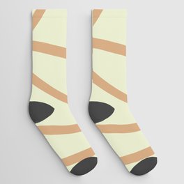 Abstract Mid Century lines pattern -  Dirty White Socks