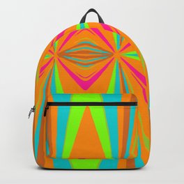 orange pink blue green symmetry art abstract background Backpack