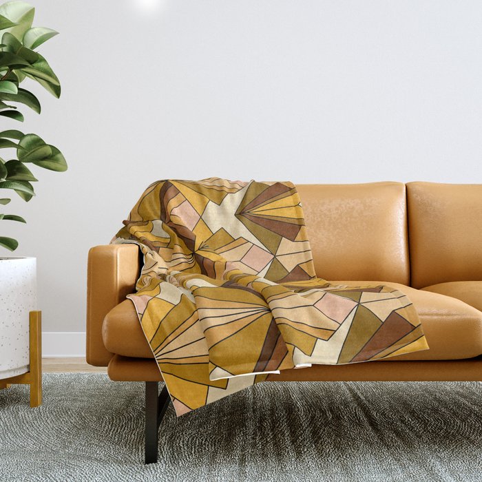 Art Deco meets the 70s Throw Blanket