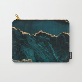 Teal Blue Emerald Marble Landscapes Carry-All Pouch | Gemstone, Teal, Scandi, Emerald, Hygge, Agate, Space, Painting, Marbled, Boho 