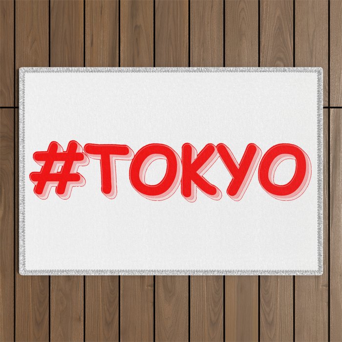 "#Tokyo" Cute Design. Buy Now Outdoor Rug