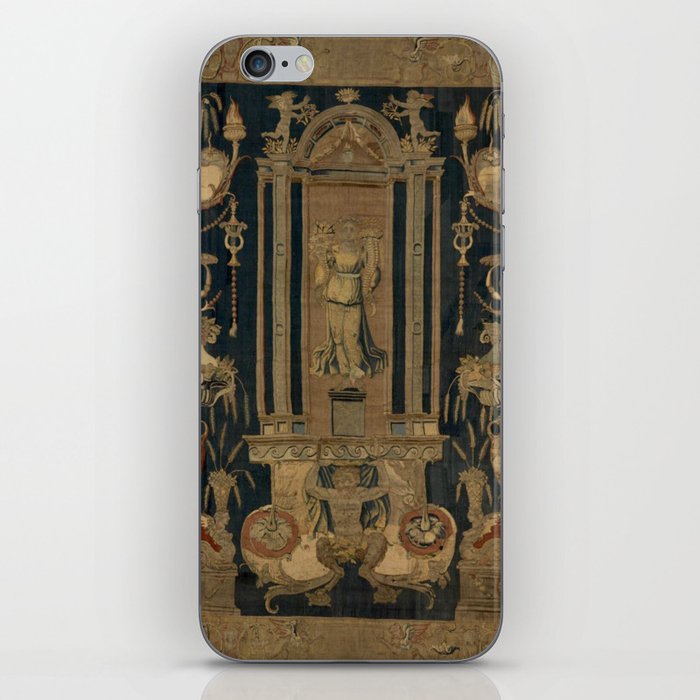 Antique 16th Century Goddess Ceres Grotesque Flemish Tapestry iPhone Skin