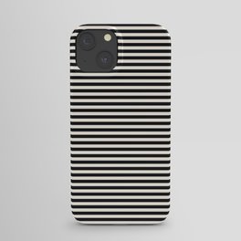 Black Linen Seashell Fine Stripe iPhone Case