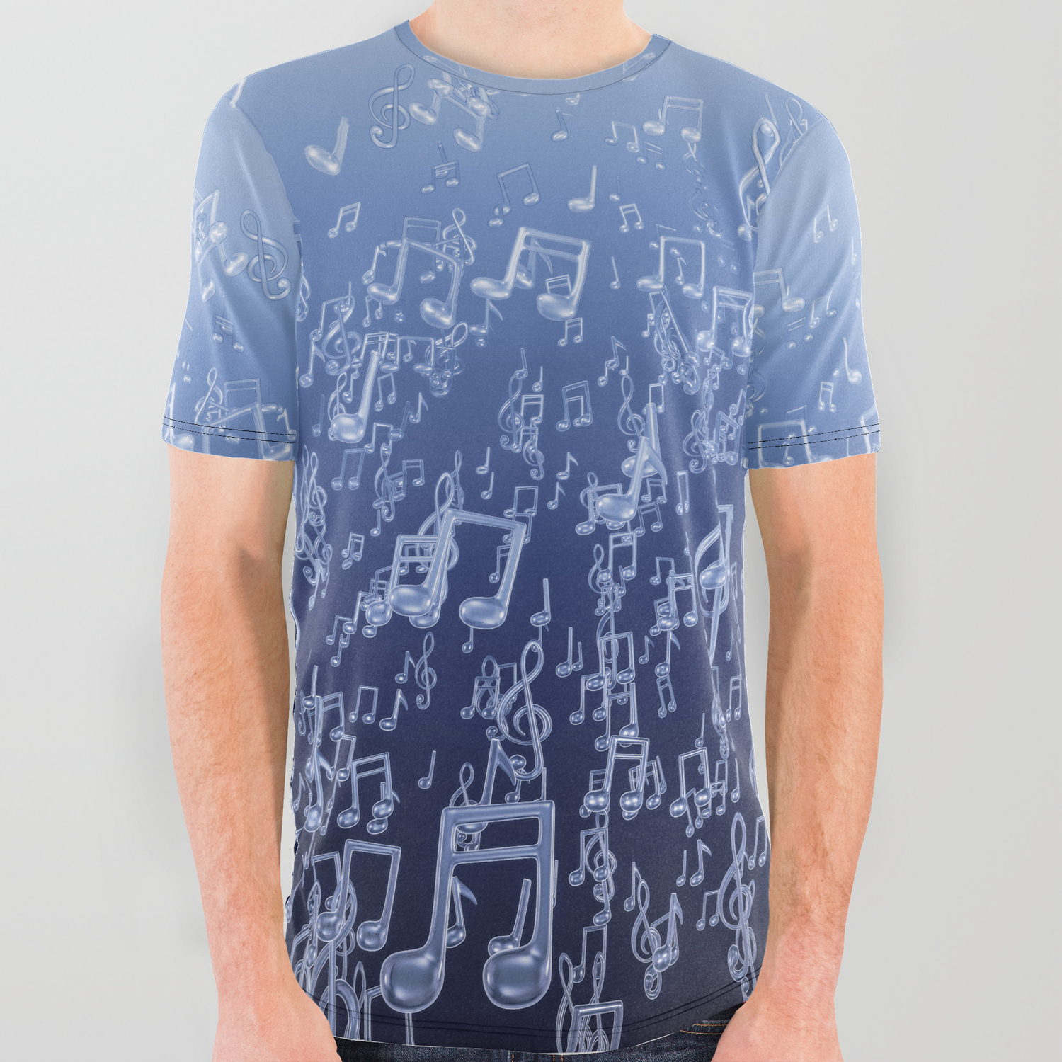 Aquatic Chords All Over Graphic Tee By Grandeduc Society6