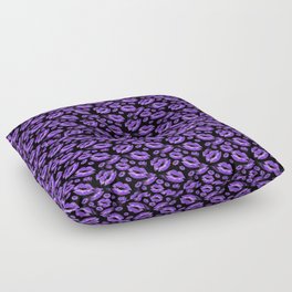 Two Kisses Collided Luscious Lilac Colored Lips Pattern Floor Pillow