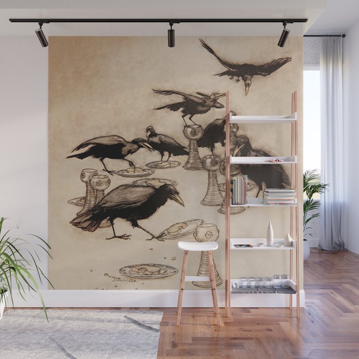 “The Seven Ravens” by Arthur Rackham From The Grimm Brothers Wall Mural